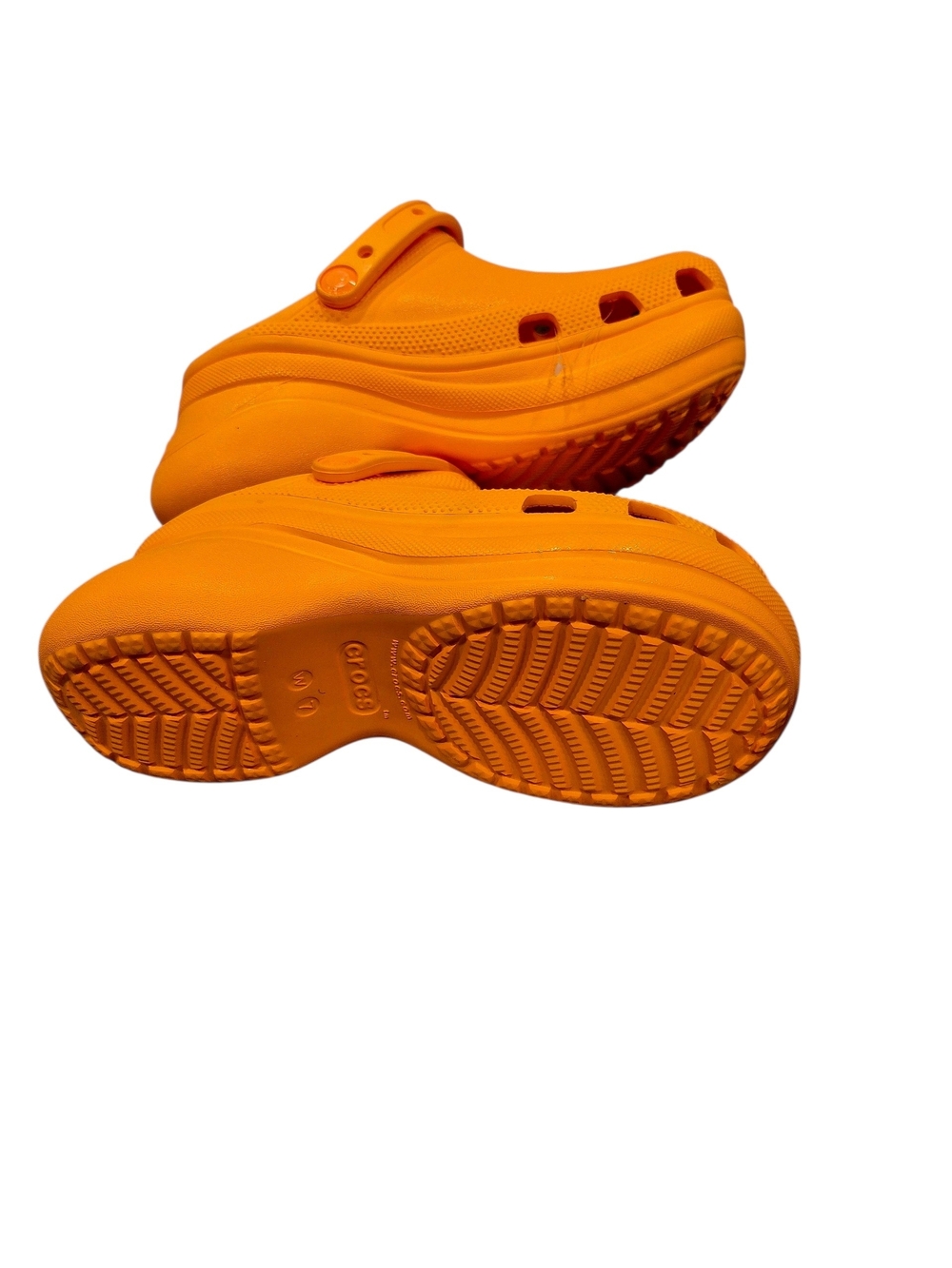 CROCS Orange BAE Platform Clogs with Back Strap